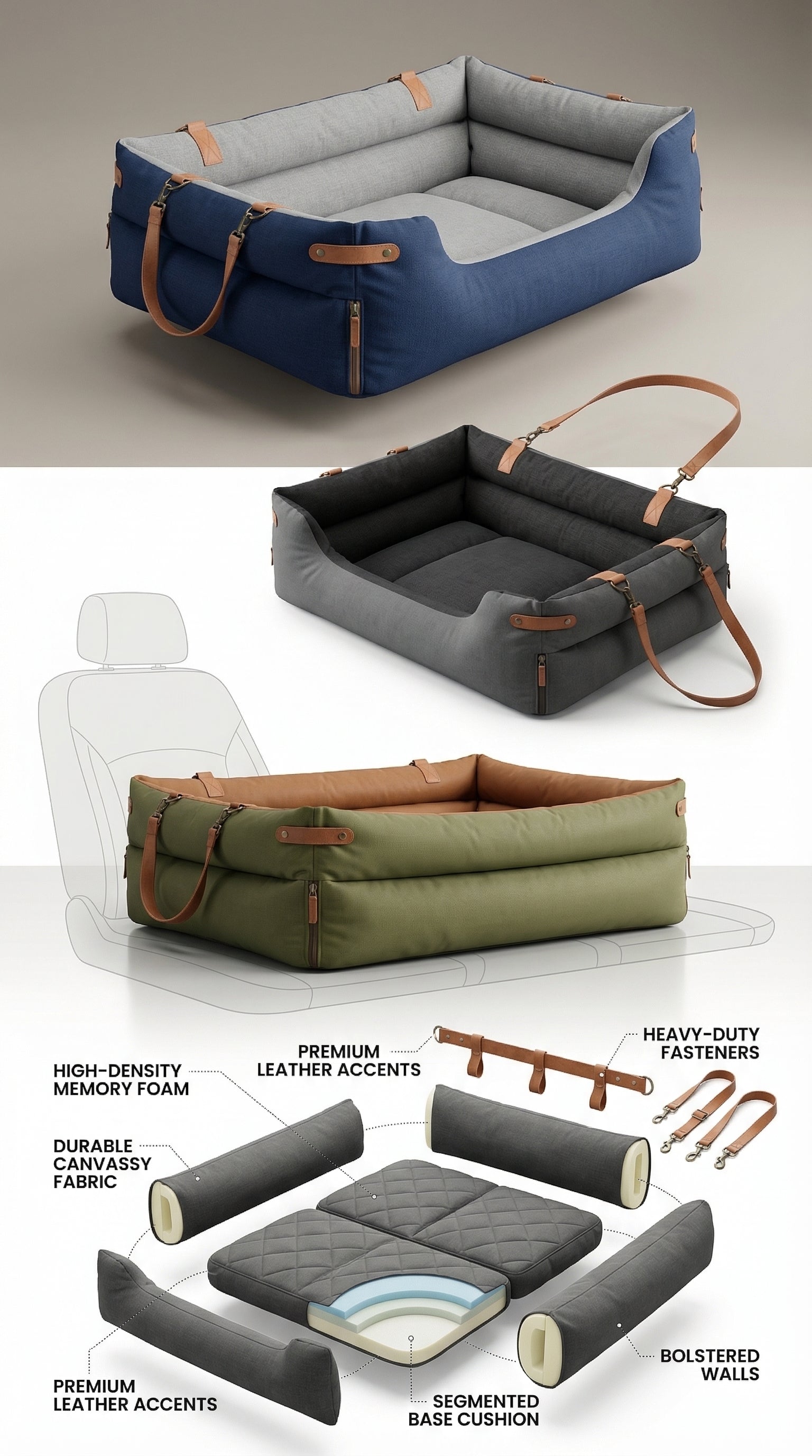 Cargo Bed — in-car installation and component breakdown